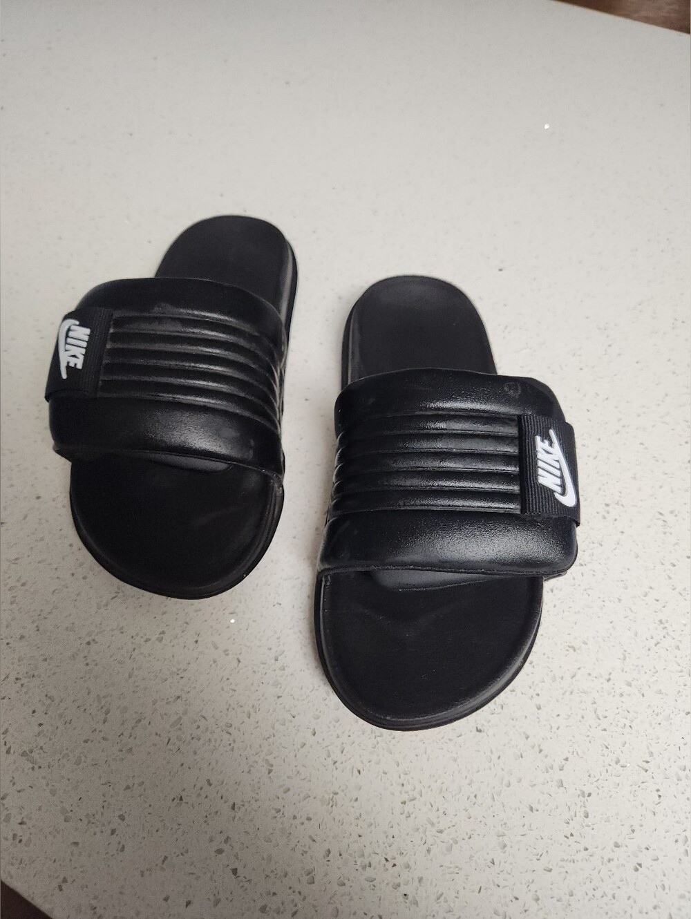Nike Black Slide Sandals with White Logo